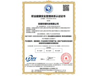 职业健康安全管理体系认证证书